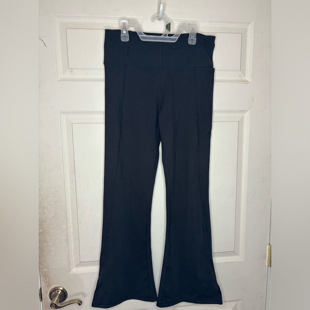 Athletic black flare leggings